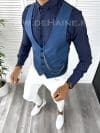 Vesta barbati eleganta slim fit bleumarin V3 E 141-3