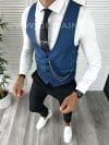Vesta barbati eleganta slim fit bleumarin V47 140-2 E