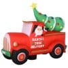 HOMCOM Camion Gonflabil de Craciun 15 lumini LED brad, decoratiune de craciun, decoratiune ginflabila rezistenta la apa IP44 | AOSOM RO