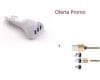 Adaptor Bricheta Auto cu 3 Porturi USB, 4,2A, Alb si Cablu Incarcare Magnetic 3in1 Auriu