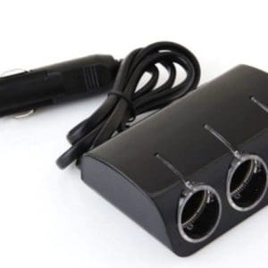Adaptor Triplu Bricheta Auto, 2 Porturi USB, Buton ON/OFF, Negru