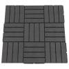 Set 9 Caramizi de Cuplat pentru Terasa Outsunny 30x30x2cm, 0.81 mq, Negru | Aosom RO