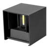 Aplica LED de perete Interior/Exterior Techstar®, Putere 6W, Culoare Lumina 6500K, 600 lm, 10×10 cm, IP 65, Negru