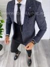 Sacou barbati in carouri slim fit B4982 67-4 E