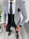 Sacou barbati in carouri slim fit B5017 84-2 100A-2 E