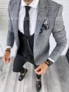 Sacou barbati in carouri slim fit B5028 86-5 100A-1 E