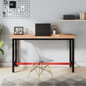 Banc de lucru 150x55x81,5 cm, lemn masiv de fag și metal