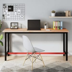 Banc de lucru 180x55x81,5 cm, lemn masiv de fag și metal