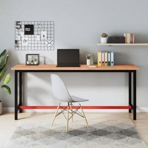 Banc de lucru 200x55x81,5 cm, lemn masiv de fag și metal