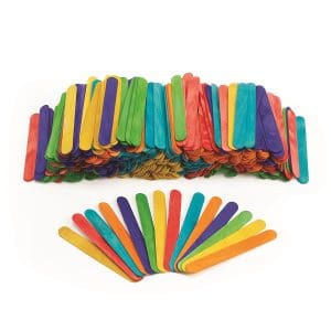 Bețișoare colorate din lemn – 500 buc