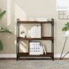 Bibliotecă cu 3 niveluri, stejar maro 76x32x88 cm lemn compozit