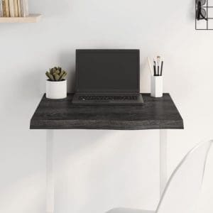 Blat de masă gri închis 60x60x4 cm, lemn masiv de stejar tratat