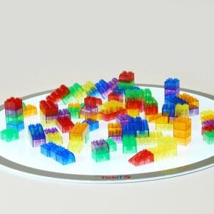 Set de 90 de cuburi de construcție translucide
