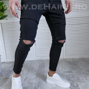 Blugi barbati conici negri 078 H7-3