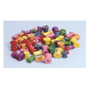 Bobine colorate din lemn – 50 buc
