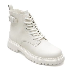 Bocanci GRYXX albe, T326, din piele naturala