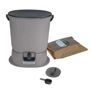 Coș compostare – Bokashi Organko Essential – Gri-Negru, 15.3 L | Bokashi