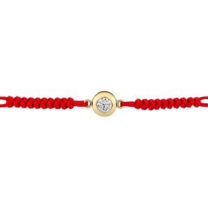 Bratara snur si aur 14k Crystal Dot