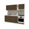 Set Bucatarie Karo V14, Stejar Bronz/Alb, Blat Thermo 28 mm, L 220 cm