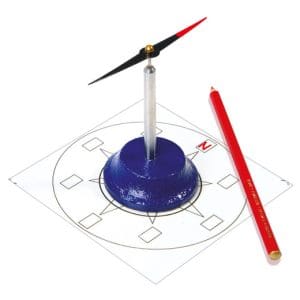 Busolă cu ac magnetic și 8 foi de lucru