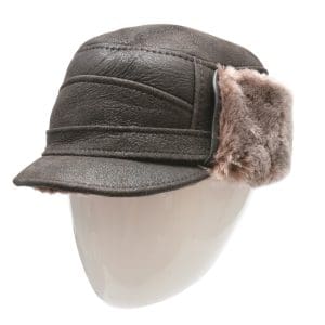 Caciula KLOP maro, 13K, din piele naturala