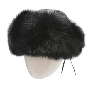 Caciula KLOP neagra, 103VIKA, din piele naturala