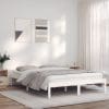 Cadru de pat, alb, 140×190 cm, lemn masiv de pin