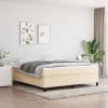Cadru de pat box spring, crem, 160×200 cm, textil