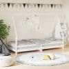 Cadru de pat pentru copii, alb, 80×200 cm, lemn masiv de pin