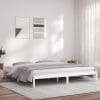 Cadru de pat Super King 6FT, alb, 180×200 cm, lemn masiv de pin