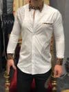 Camasa barbati alba slim fit pentru evenimente B5785 7-5-1