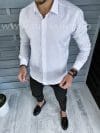 Camasa barbati alba slim fit cu defect E1189