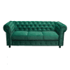 Canapea CHESTERFIELD extensibila, 3 locuri, cu arcuri, verde, 210x90x80 cm
