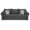 Canapea SARA II extensibila, 3 locuri, cu lada depozitare, gri inchis + MZ mini gri, 235x90x75 cm