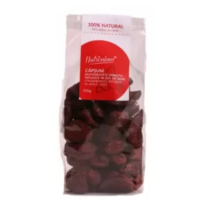 Căpșuni infuzate în suc de mere – fără zahăr, 200g | Nutrissimo