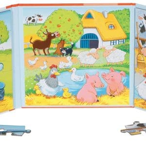 Carte magnetică cu 2 puzzle-uri – La fermă