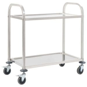 Cărucior de bucătărie 2 niveluri 87x45x83,5 cm oțel inoxidabil