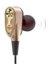 Casti cu fir Techstar® Roreta Aurii, Dual Drive, Microfon, Extra Bass, In ear, 3.5mm, Remote