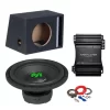 Pachet Subwoofer auto Deaf Bonce ML 10R D2 500W RMS + Amplificator AAP 550.1D + Incinta B1035S + kit de cabluri complet