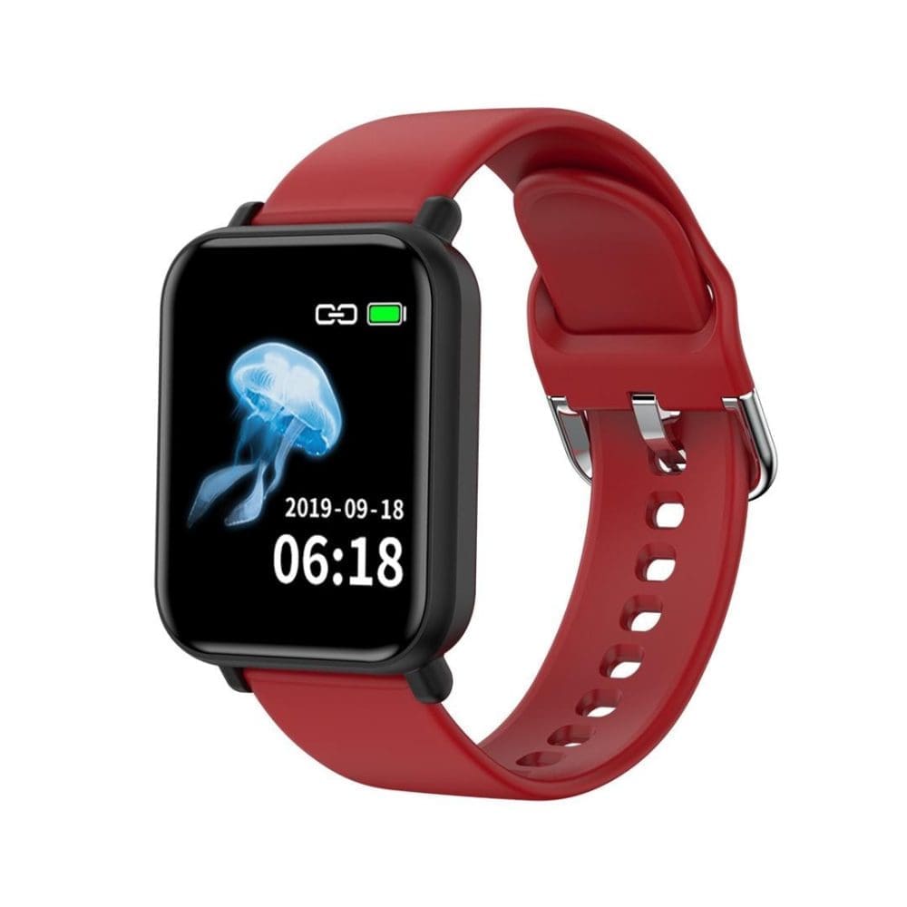 ceas-smartwatch-techstar-r16-13-inch-ips-bluetooth-40-edr-monitorizare-tensiune-puls-oxigen-sange-pasi-traseu-rosu