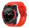 Ceas Smartwatch V8 Rosu HandsFree Bluetooth 3.0 Micro SIM Android Camera 1.3MP