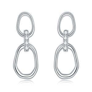 Cercei din argint Crystal Chain Drop