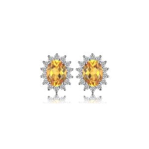 Cercei din argint Elegant Citrine