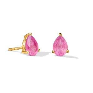 Cercei din argint Golden Ruby Drop