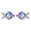 Cercei din argint Little Violet Fish
