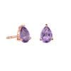 Cercei din argint Rose Gold Amethyst Drop