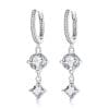 Cercei din argint Silver Hoops with Drop Charm