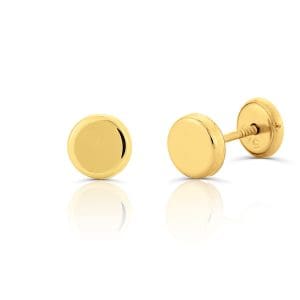 Cercei din aur 14k pentru copii, Forma Rotund