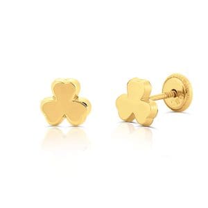 Cercei din aur 14k pentru copii, Trifoi