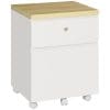 Dulap de birou cu 2 sertare, sertar document A4 cu blocare si 5 roti, 47×39,5x62cm, alb Vinsetto | Aosom RO